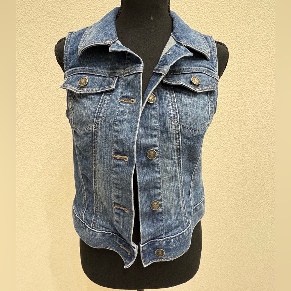 Loft Button-Down Denim Vest - Size XS